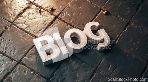 Image of Grey LED Blog concept creative art poster.