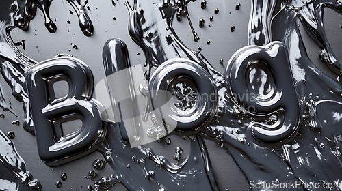 Image of Grey Slime Blog concept creative art poster.