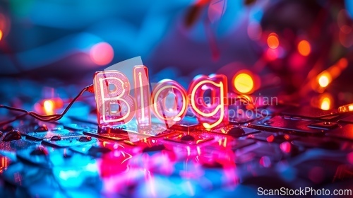 Image of Holo Blog concept creative art poster.