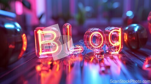 Image of Holo Blog concept creative art poster.