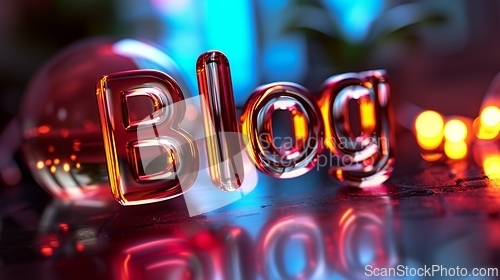 Image of Holo Glass Blog concept creative art poster.