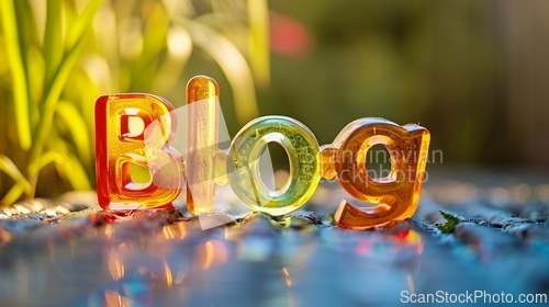 Image of Holo Glass Blog concept creative art poster.