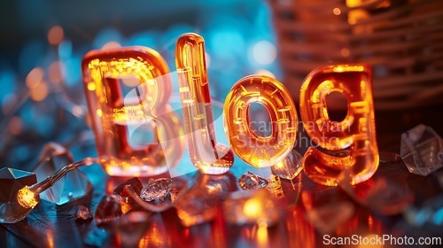 Image of Holo Glass Blog concept creative art poster.