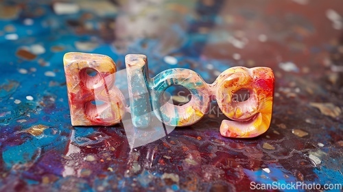 Image of Holo Marble Blog concept creative art poster.