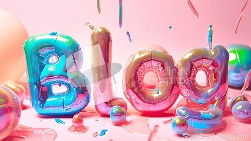 Image of Holo Slime Blog concept creative art poster.
