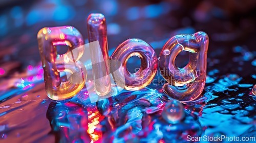 Image of Holo Slime Blog concept creative art poster.
