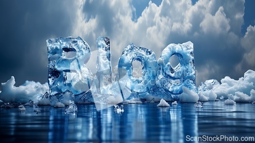 Image of Iceberg Blog concept creative art poster.