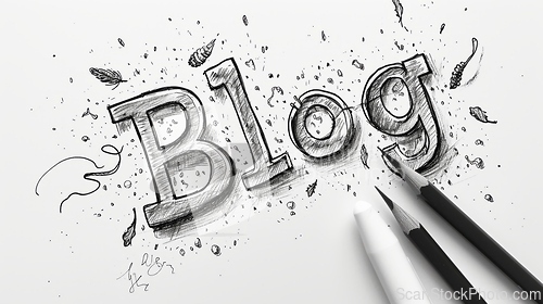 Image of The word Blog created in Ink Drawing.