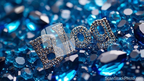 Image of Iolite Crystal Blog concept creative art poster.