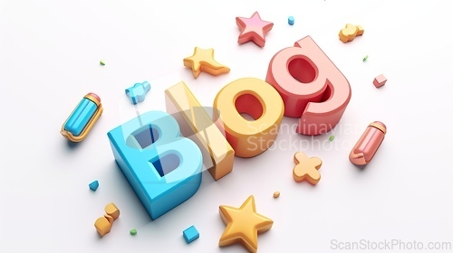 Image of The word Blog created in Isometric Design.