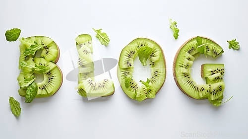 Image of The word Blog created in Kiwi Typography.