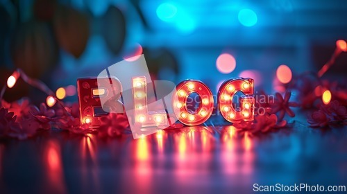 Image of LED Blog concept creative art poster.