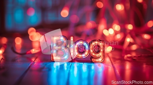 Image of LED Blog concept creative art poster.