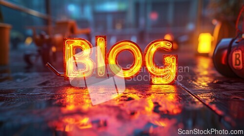 Image of LED Blog concept creative art poster.