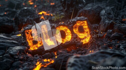 Image of Lava Blog concept creative art poster.