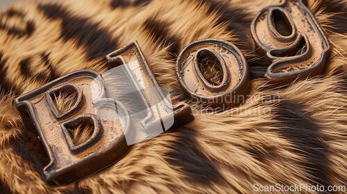 Image of Leopard Fur Blog concept creative art poster.