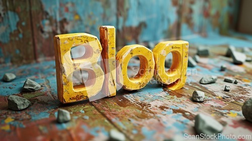 Image of Limestone Blog concept creative art poster.