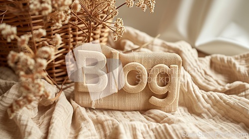 Image of Linen Blog concept creative art poster.