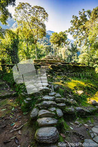 Image of Ciudad Perdida, ancient ruins in Sierra Nevada mountains. Santa Marta, Colombia wilderness