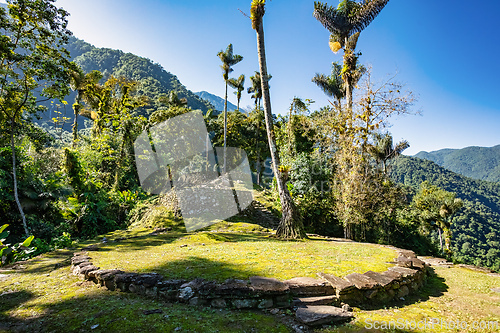 Image of Ciudad Perdida, ancient ruins in Sierra Nevada mountains. Santa Marta, Colombia wilderness
