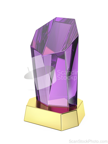 Image of Purple obelisk crystal trophy