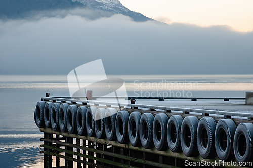Image of Misty morning on the dock
