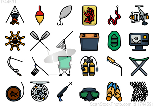 Image of Fishing Icon Set
