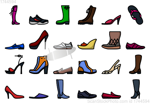 Image of Footwear Icon Set
