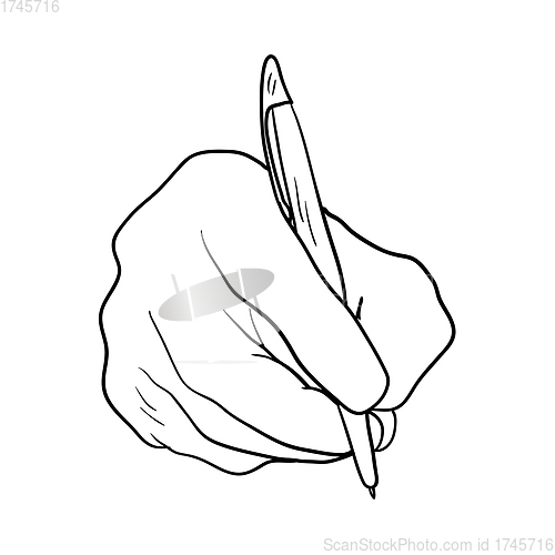 Image of Hand With Pen Icon