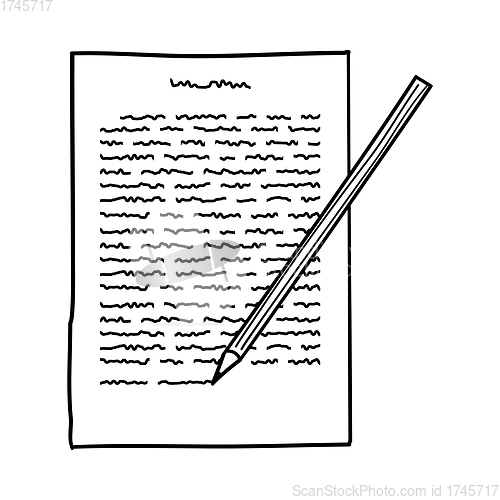 Image of Sheet With Text And Pencil Icon