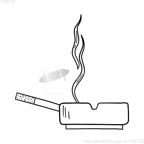 Image of Cigarette In An Ashtray Icon