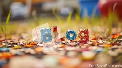Image of Paper Blog concept creative art poster.
