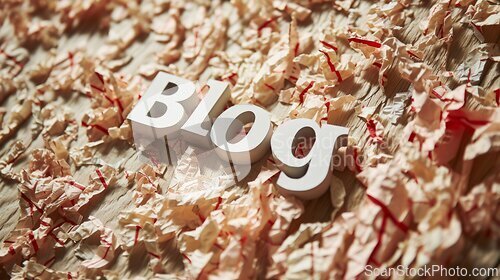 Image of Paper Blog concept creative art poster.