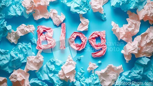 Image of Paper Blog concept creative art poster.