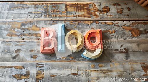 Image of Paper Craft Blog concept creative art poster.