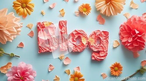 Image of Paper Craft Blog concept creative art poster.