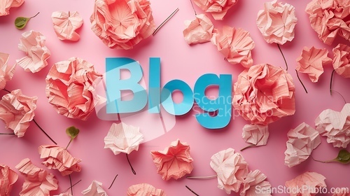 Image of Paper Craft Blog concept creative art poster.