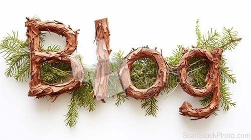 Image of The word Blog created in Pine Twig Letters.