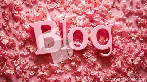 Image of Pink Blog concept creative art poster.