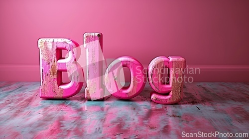 Image of Pink Blog concept creative art poster.
