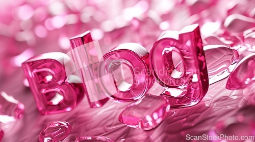 Image of Pink Glass Blog concept creative art poster.