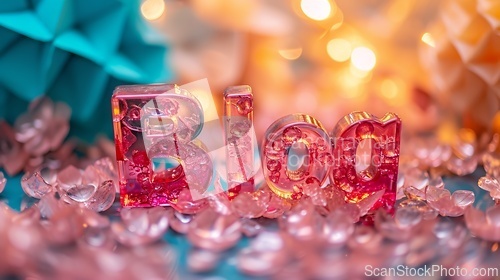 Image of Pink Glass Blog concept creative art poster.