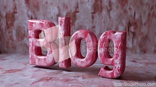 Image of Pink Marble Blog concept creative art poster.