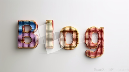 Image of The word Blog created in Pixel Art.