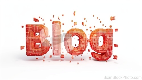 Image of The word Blog created in Pixel Typography.