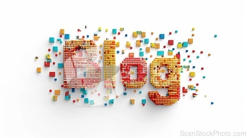 Image of The word Blog created in Pixel Typography.