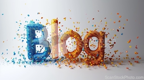 Image of The word Blog created in Pointillism.