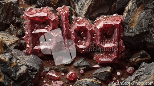 Image of Ruby Crystal Blog concept creative art poster.
