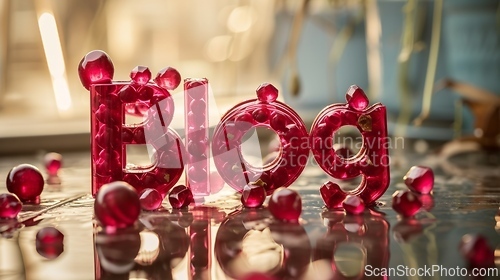 Image of Ruby Crystal Blog concept creative art poster.