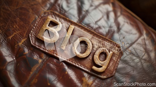 Image of Rustic Leather Blog concept creative art poster.
